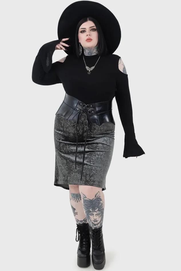 Killstar Midi Skirts Women Haunted Lover Midi Skirt