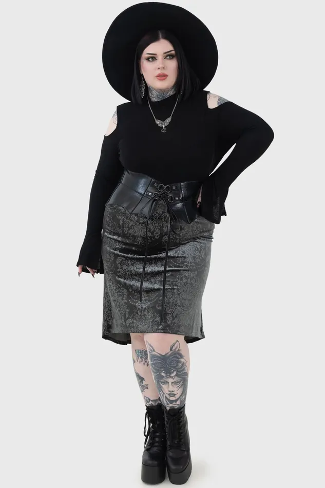 Killstar Midi Skirts Women Haunted Lover Midi Skirt