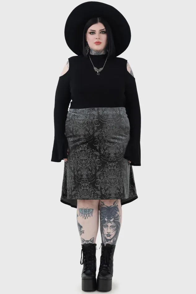 Killstar Midi Skirts Women Haunted Lover Midi Skirt