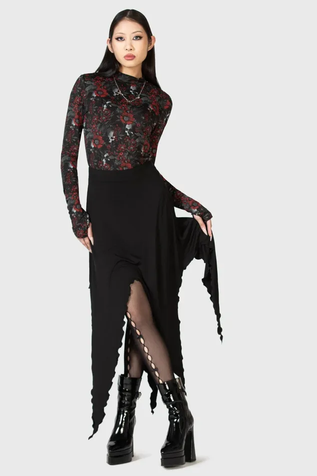 Killstar Mini Skirts Women Creeping Willow Midi Skirt