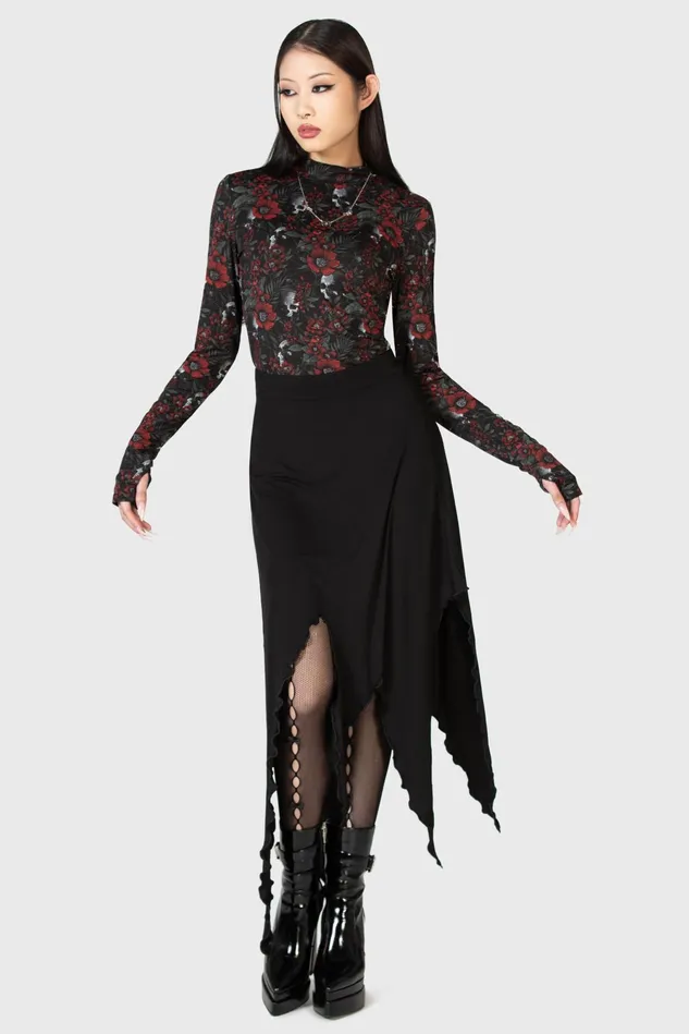 Killstar Mini Skirts Women Creeping Willow Midi Skirt
