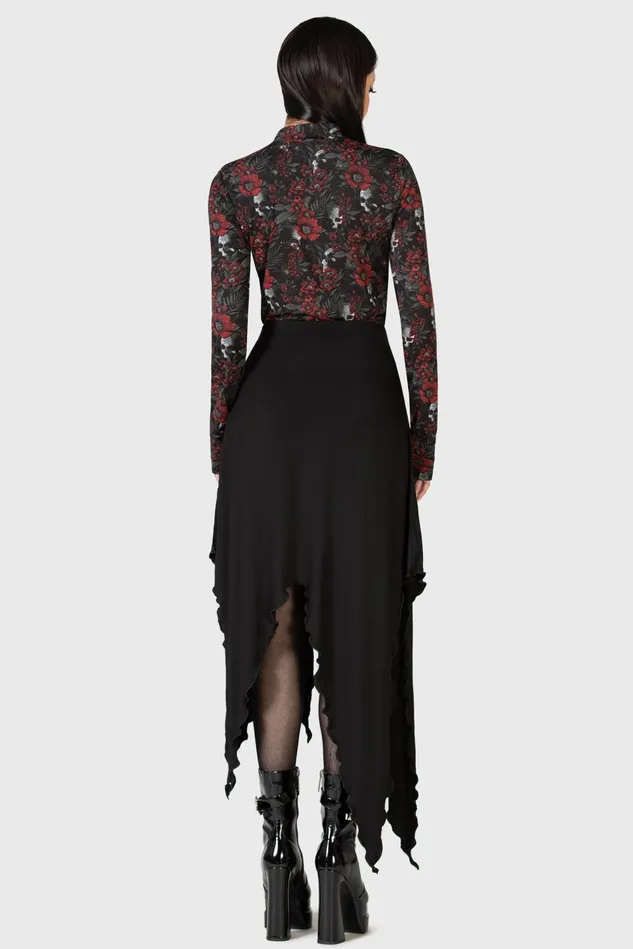 Killstar Mini Skirts Women Creeping Willow Midi Skirt