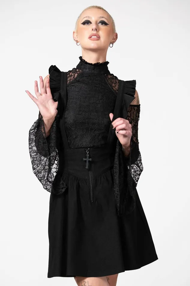 Killstar Mini Skirts Women Yuna Suspender Skirt