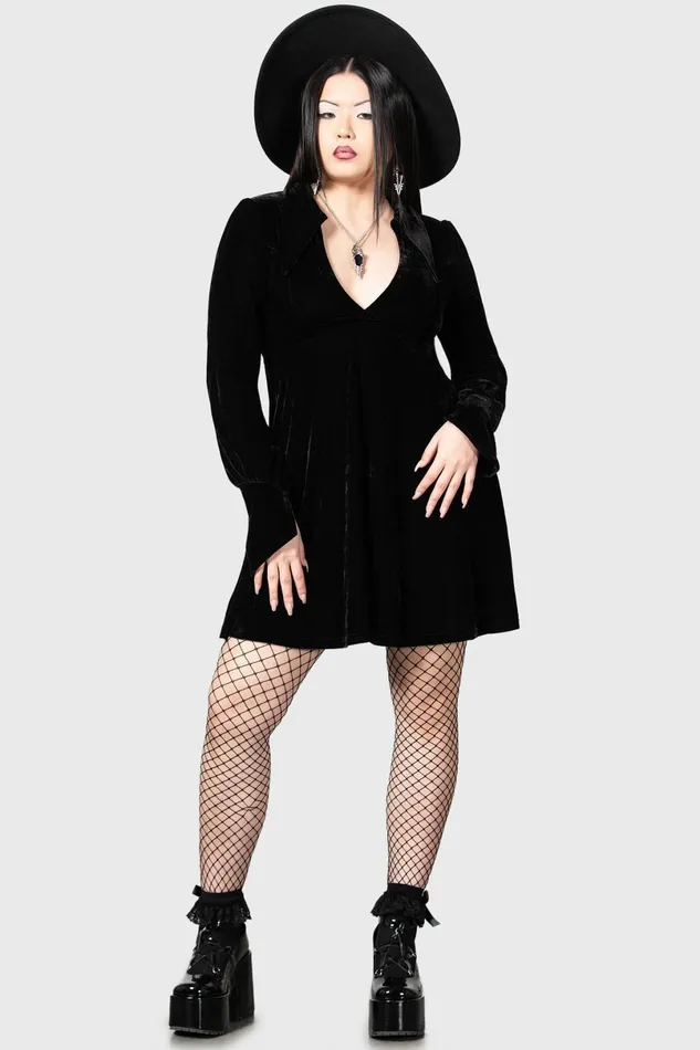 Killstar Mini Women Hecate Velvet Plunge Dress