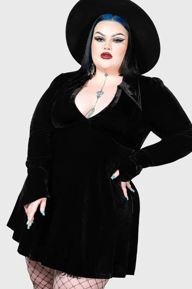 Killstar Mini Women Hecate Velvet Plunge Dress