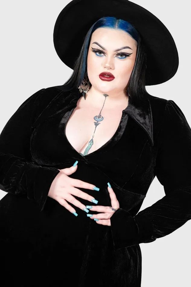 Killstar Mini Women Hecate Velvet Plunge Dress