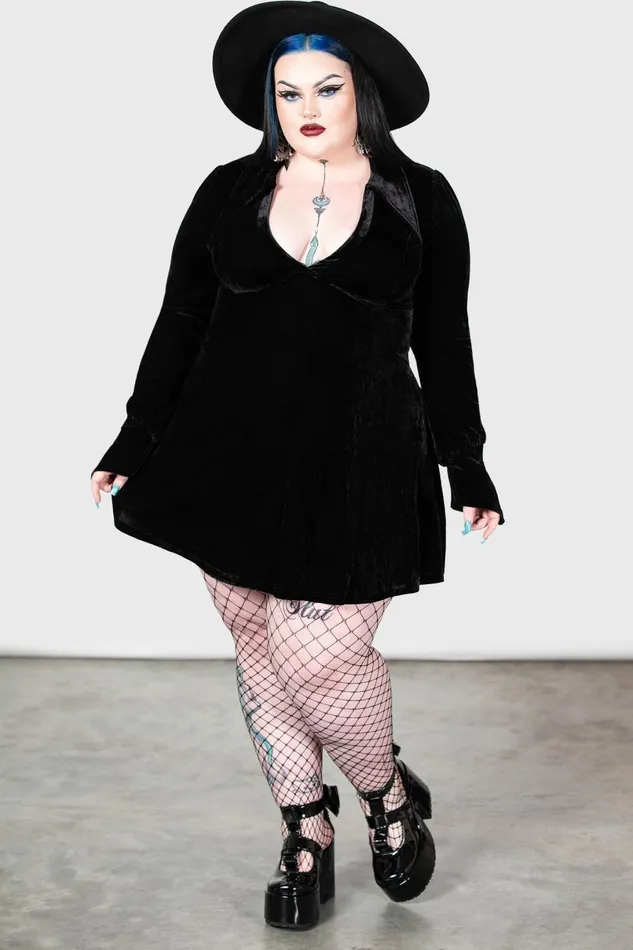 Killstar Mini Women Hecate Velvet Plunge Dress