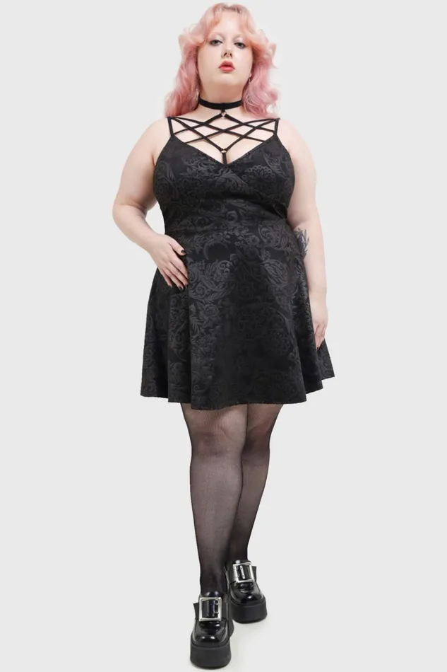 Killstar Mini Women Magica Skater Dress BLACK LILY
