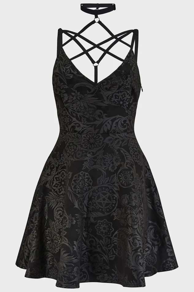 Killstar Mini Women Magica Skater Dress BLACK LILY