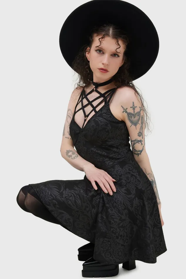 Killstar Party Women Magica Skater Dress BLACK LILY