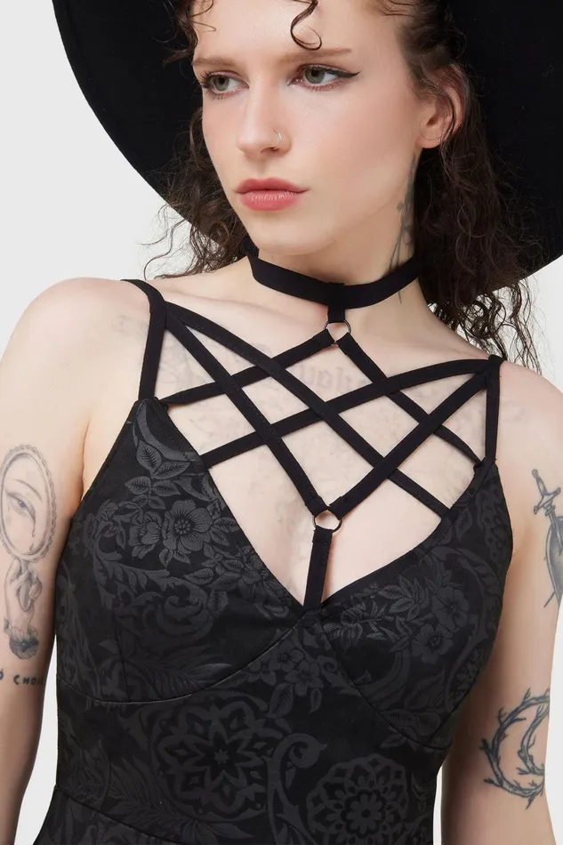 Killstar Party Women Magica Skater Dress BLACK LILY