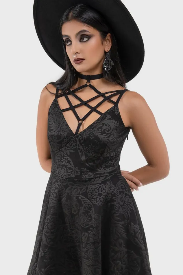 Killstar Party Women Magica Skater Dress BLACK LILY