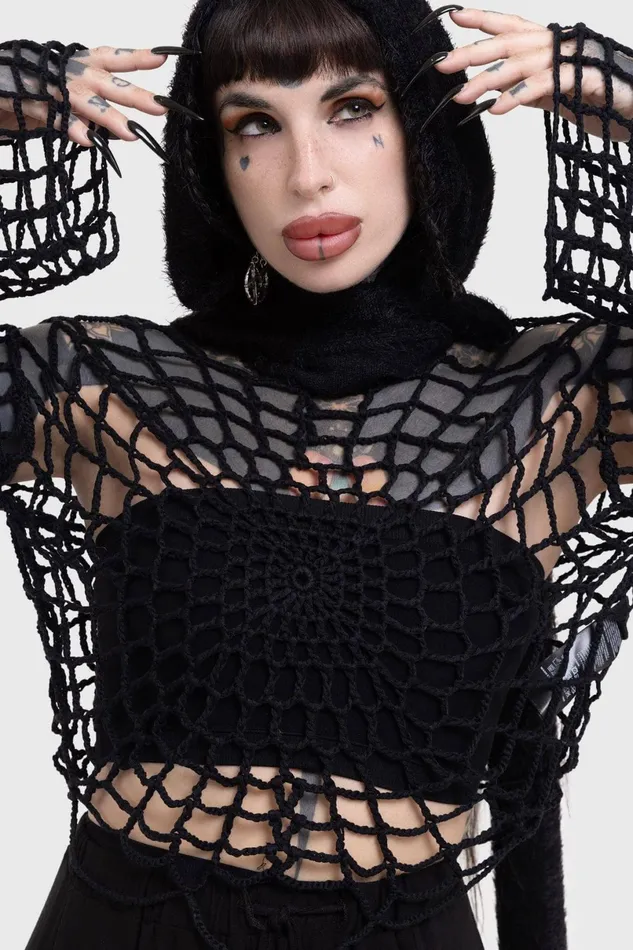 Killstar Sweaters Women Night Trap Sweater
