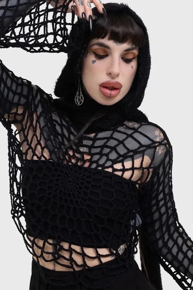 Killstar Sweaters Women Night Trap Sweater