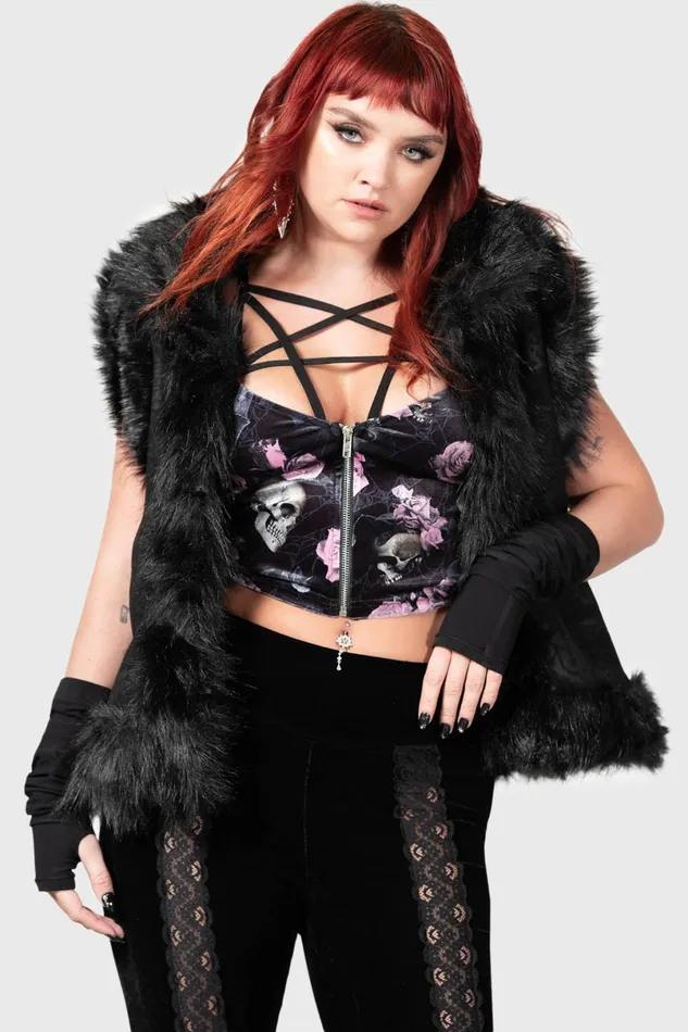 Killstar TShirts and Vests Women Lost In Sin Zip Top BLACKPINK