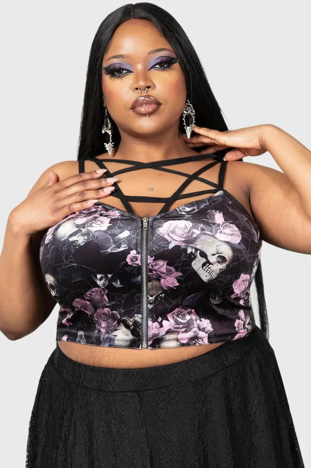 Killstar TShirts and Vests Women Lost In Sin Zip Top BLACKPINK