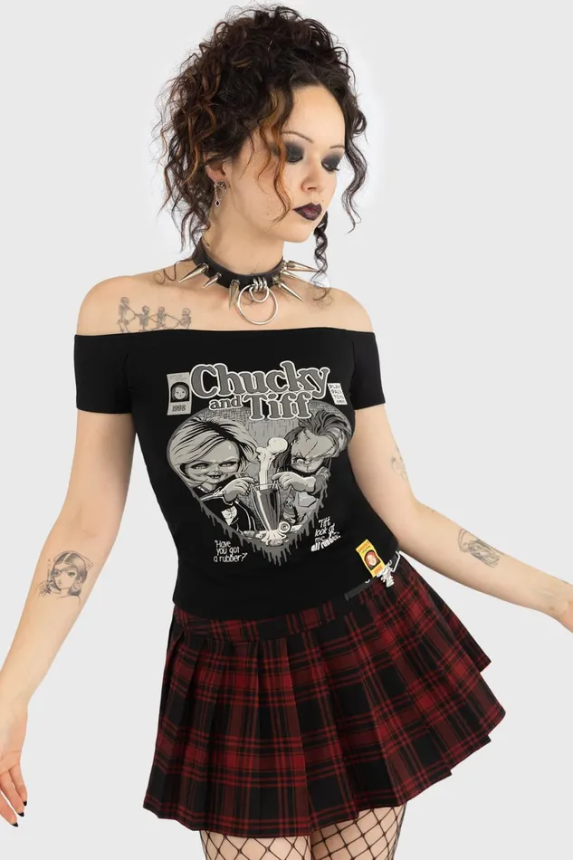 Killstar TShirts and Vests Women Til Death Do Us Part Bardot Top