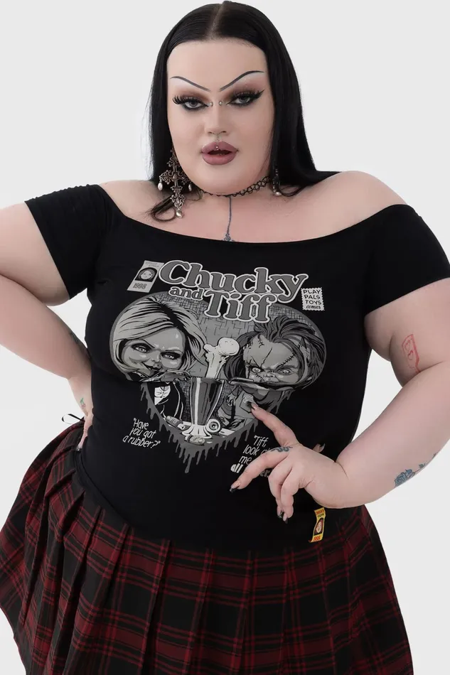 Killstar TShirts and Vests Women Til Death Do Us Part Bardot Top