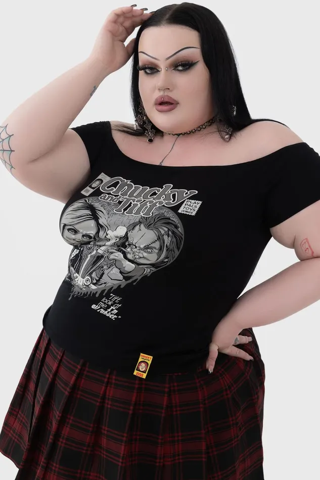 Killstar TShirts and Vests Women Til Death Do Us Part Bardot Top