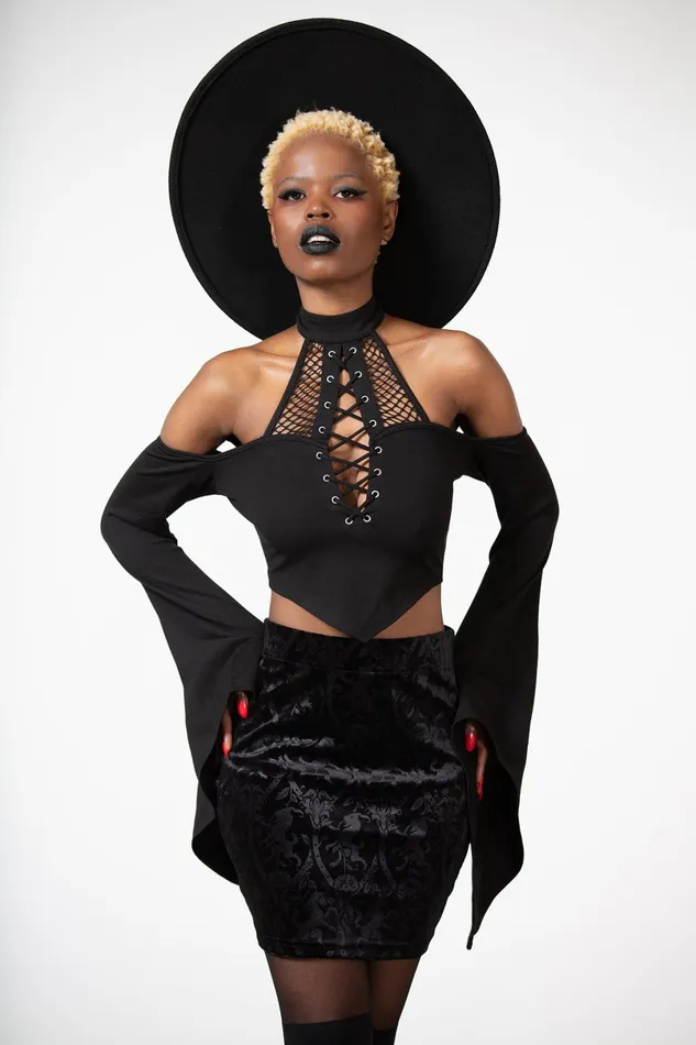 Killstar Velvet Women Doom Duchess Skirt B