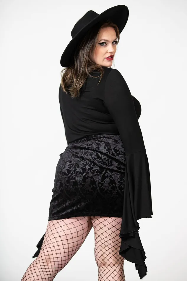 Killstar Velvet Women Doom Duchess Skirt B