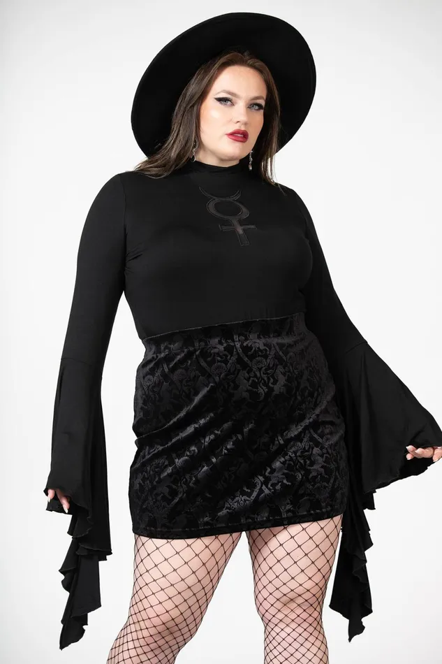 Killstar Velvet Women Doom Duchess Skirt B