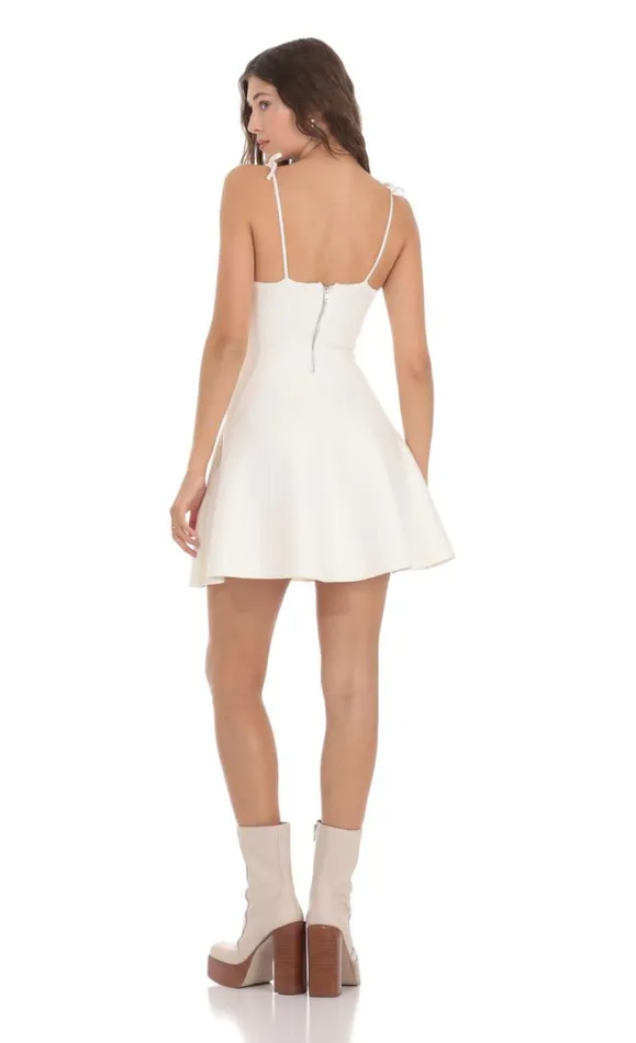 Knit Aline Dress White Women LUCY IN THE SKY Mini Dresses Knit Aline Dress White Women LUCY IN THE SKY Mini Dresses