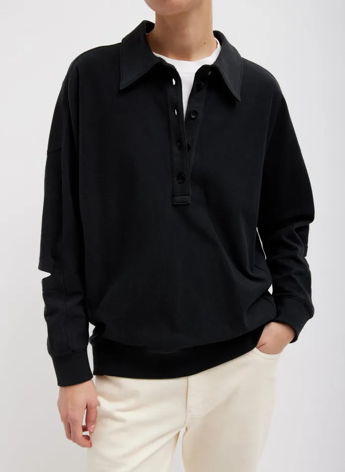 Knitwear and Sweatshirts Women Tibi Summer Sweatshirting Polo Collar Sweatshirt