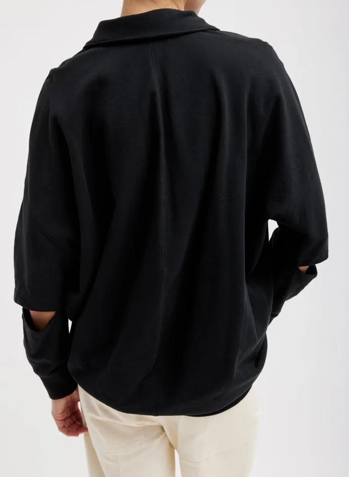 Knitwear and Sweatshirts Women Tibi Summer Sweatshirting Polo Collar Sweatshirt