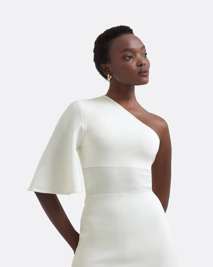 Knitwear Kalypso Ivory Midi Knit Dress Ivory 8211 Safiyaa Women