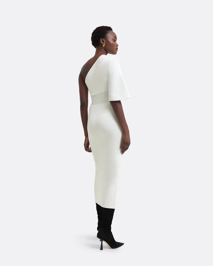 Knitwear Kalypso Ivory Midi Knit Dress Ivory 8211 Safiyaa Women