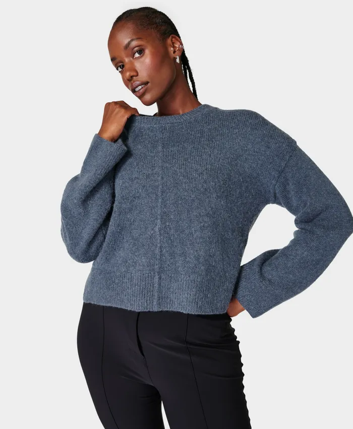 Knitwear Pinnacle Wool Crew Neck Endless Blue 8211 Sweaty Betty Women