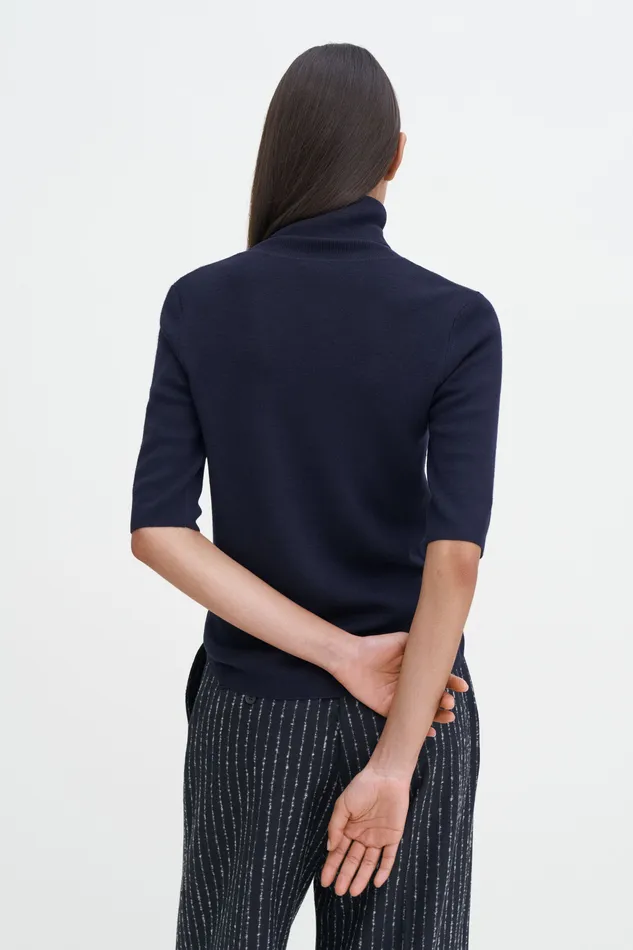 Knitwear Women filippak Merino Elbow Sleeve Top Navy
