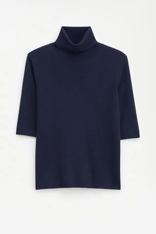 Knitwear Women filippak Merino Elbow Sleeve Top Navy