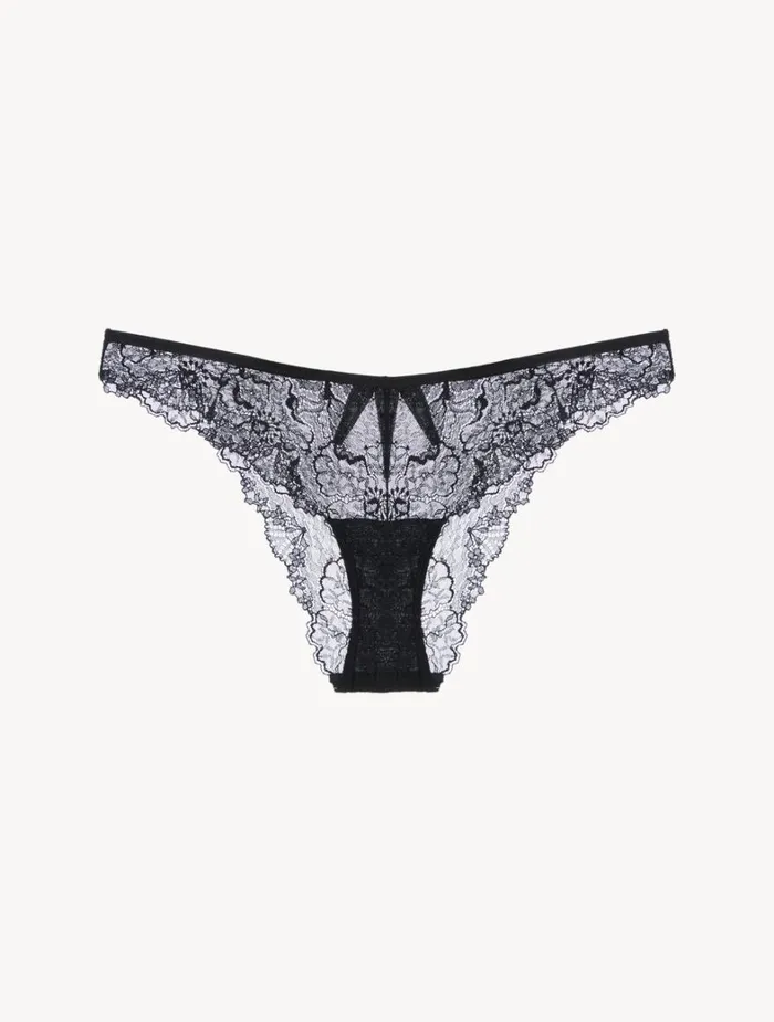 La Perla Brazilian Briefs In Black With Leavers Lace Women Brazilian