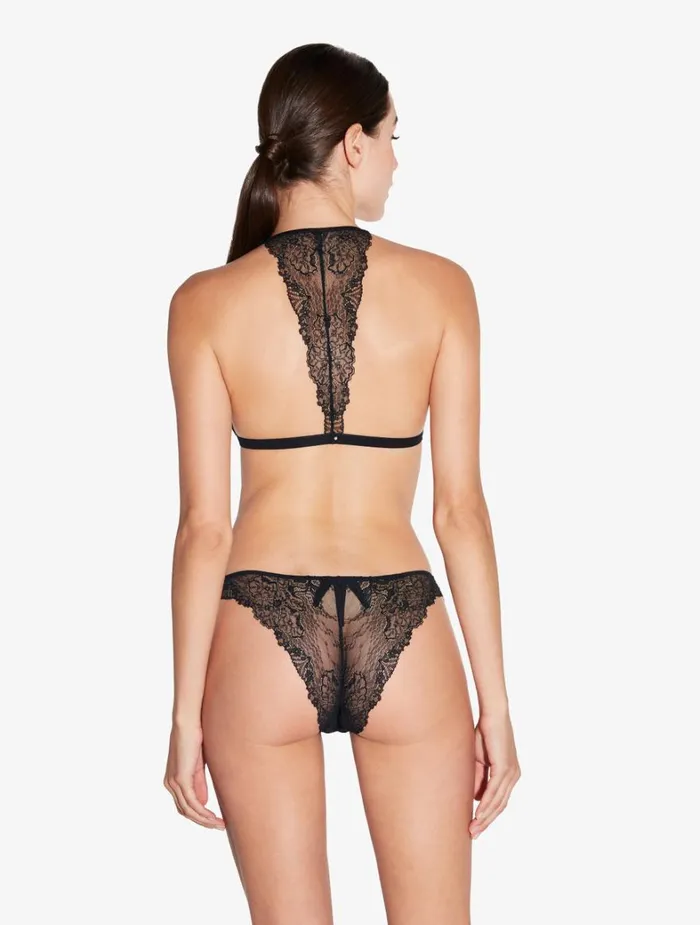 La Perla Brazilian Briefs In Black With Leavers Lace Women Brazilian