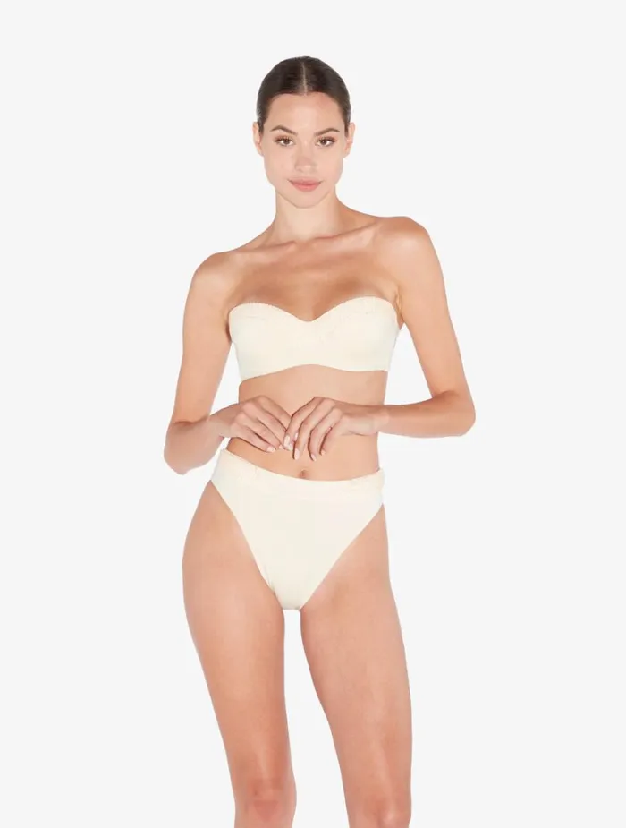 La Perla HighWaisted Brazilian Bikini Brief In Nude With Beading Women Bikinis