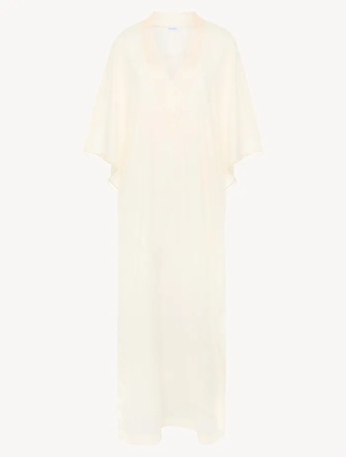 La Perla Kaftan In Nude With Beading Women Beach Coverups