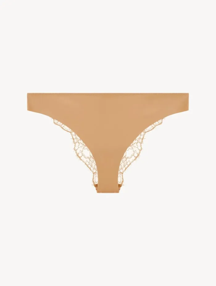 La Perla Luxury Chantilly Lace Brazilian Panties In Nude Women Brazilian
