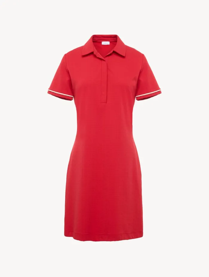 La Perla Monogram Polo Dress In Red Women Beach Coverups