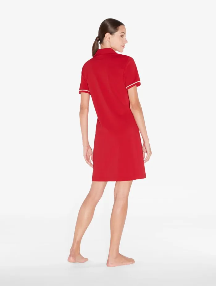 La Perla Monogram Polo Dress In Red Women Beach Coverups