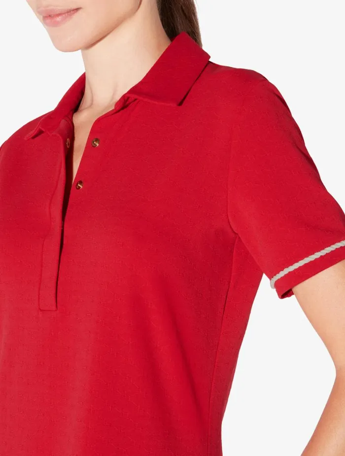 La Perla Monogram Polo Dress In Red Women Beach Coverups