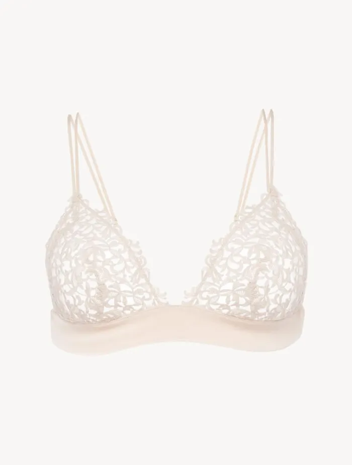 La Perla Rose Beige Triangle Bra With Macram Women Triangle