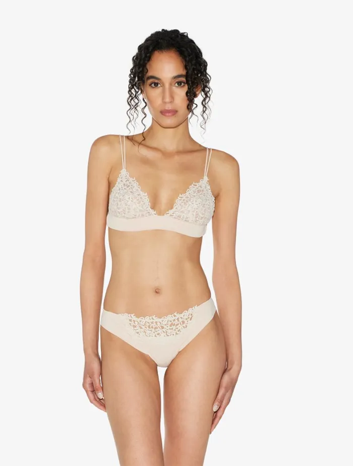 La Perla Rose Beige Triangle Bra With Macram Women Triangle