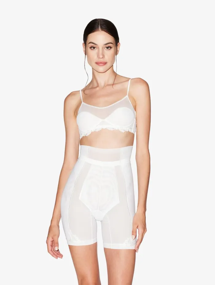 La Perla Shorts In Offwhite Stretch Tulle Women Hipster