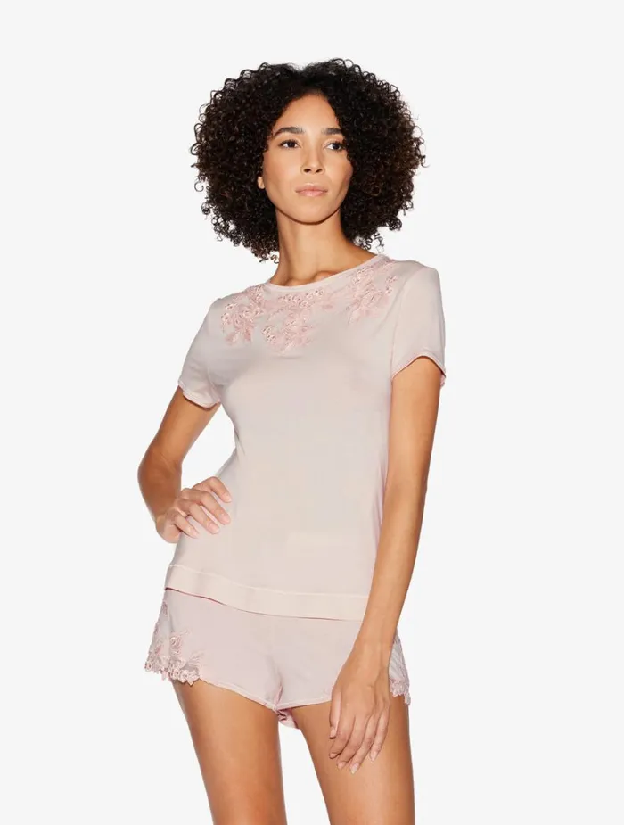 La Perla Shorts In Pink Jersey Women Pajamas