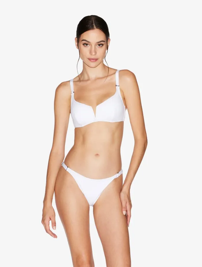 La Perla Triangle Bikini Top In White Women Bikinis