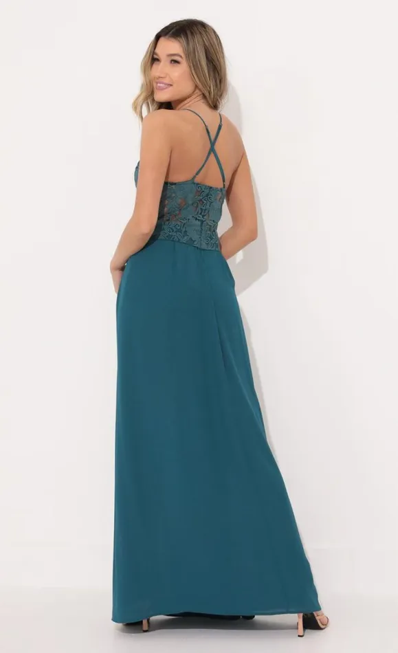 Lace Maxi Dress Teal Women LUCY IN THE SKY Maxi Dresses Lace Maxi Dress Teal Women LUCY IN THE SKY Maxi Dresses
