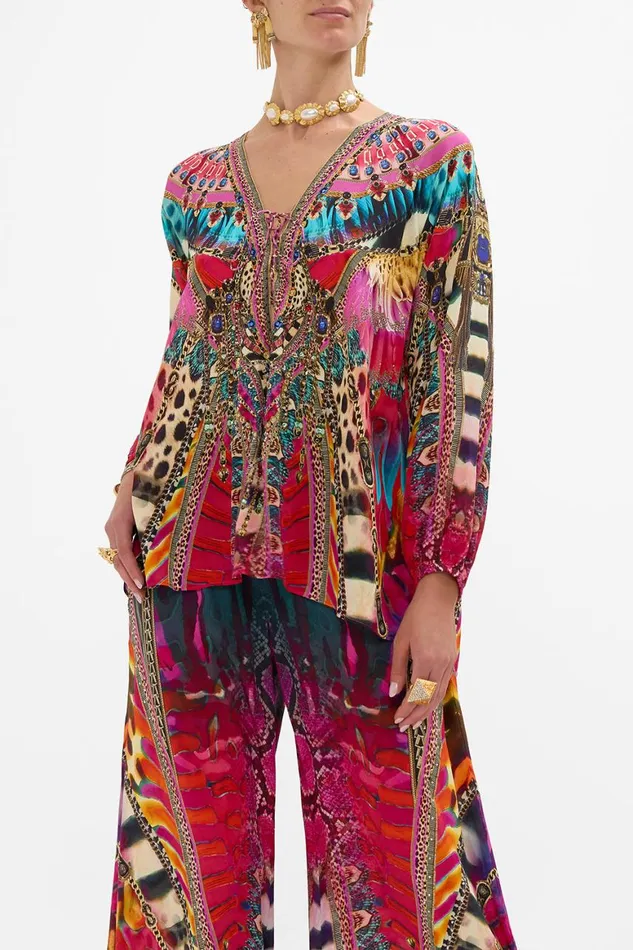 LACE UP BLOUSE SAHARA SUPERNATURAL Sahara Supernatural Womens Camilla Blouses and Shirts