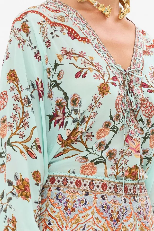LACE UP BLOUSE WEAVING WORLDS Weaving Worlds Womens Camilla Blouses and Shirts